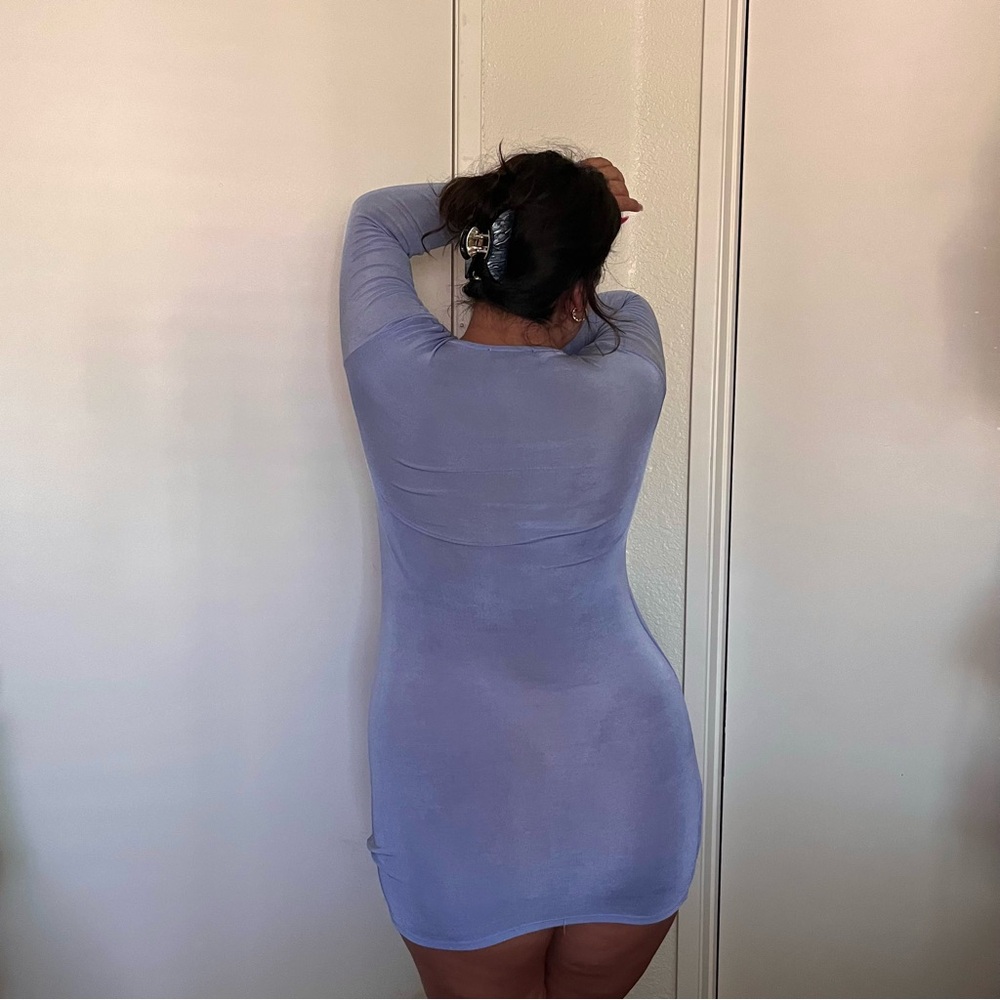 Mesh Long Sleeve Dress - Picture 4 of 5